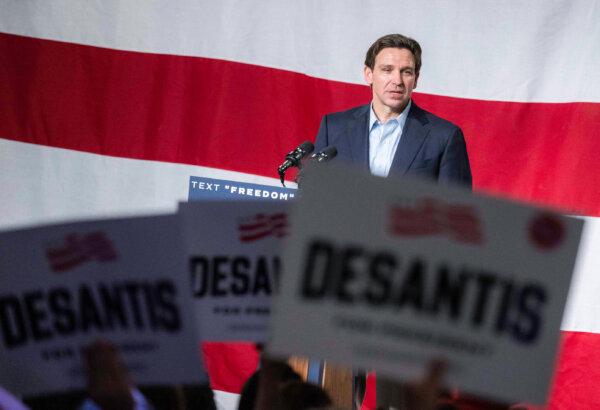 Florida Gov. Ron DeSantis speaks at his campaign event in Clive, Iowa, on May 30, 2023. (Andrew Caballero-reynolds/AFP via Getty Images)
