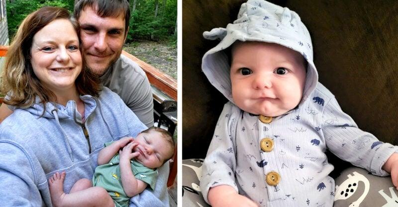 A Maine couple with their 62-day-old son, Sawyer, who died on Oct. 28, 2022, only 34 hours after receiving his scheduled childhood vaccines. (Courtesy of Health Choice Maine with the family's permission)