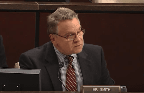 U.S. Representative Chris Smith chairs a Congressional-Executive Commission on China hearing on Sept. 18, 2015. (Screen shot/Youtube.com)