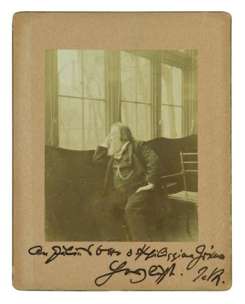 Signed photograph of German composer Johannes Brahms, circa 1894. (Courtesy of Swann Galleries) Signed photograph of German composer Johannes Brahms, circa 1894. (Courtesy of Swann Galleries)