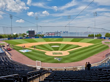 TOP-GRADE FIELD: Grounds crew make final preparations to the Richmond County Bank Ballpark field on Wednesday in anticipation of Friday's opening day sell out against rival Brooklyn Cyclones. (Amal Chen/The Epoch Times) TOP-GRADE FIELD: Grounds crew make final preparations to the Richmond County Bank Ballpark field on Wednesday in anticipation of Friday's opening day sell out against rival Brooklyn Cyclones. (Amal Chen/The Epoch Times)