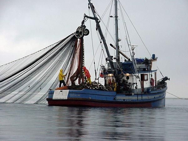 A commercial salmon fishing vessel in Alaska 