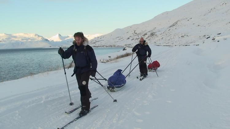 Simon O'Donnell and Mark Pollock from Team South Pole Flag,training in Norway for the South Pole Race (www.southpoleflag.com)