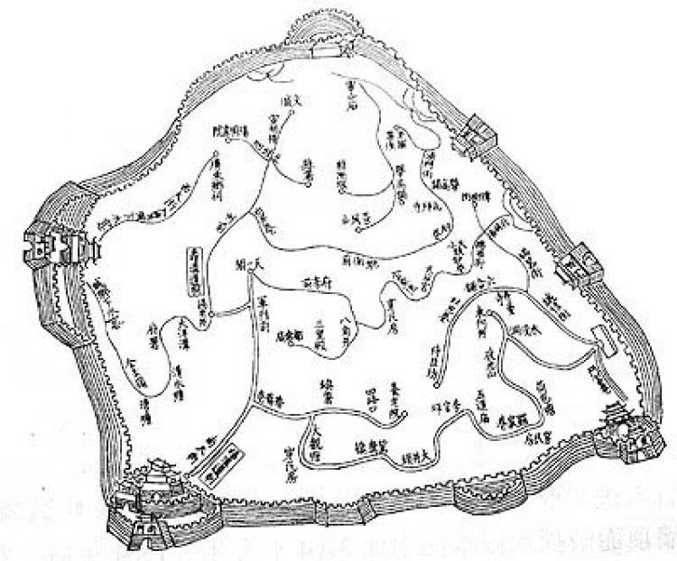 Fushou Ditch layout map in Qing Dynasty. (Epoch Times archive)