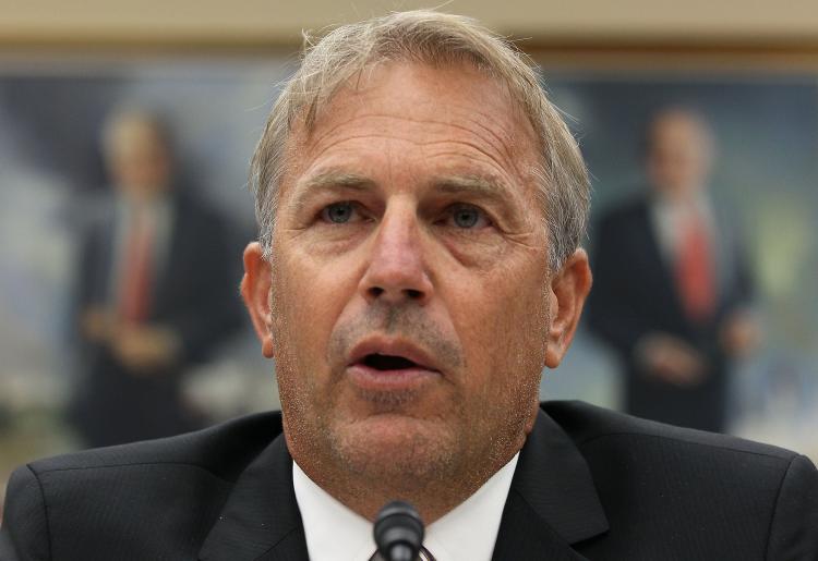 Actor Kevin Costner testifies about the oil spill in the Gulf of Mexico during a House Committee on Science and Technology hearing on Capitol Hill, June 9, 2010 in Washington, DC. (Mark Wilson/Getty Images)