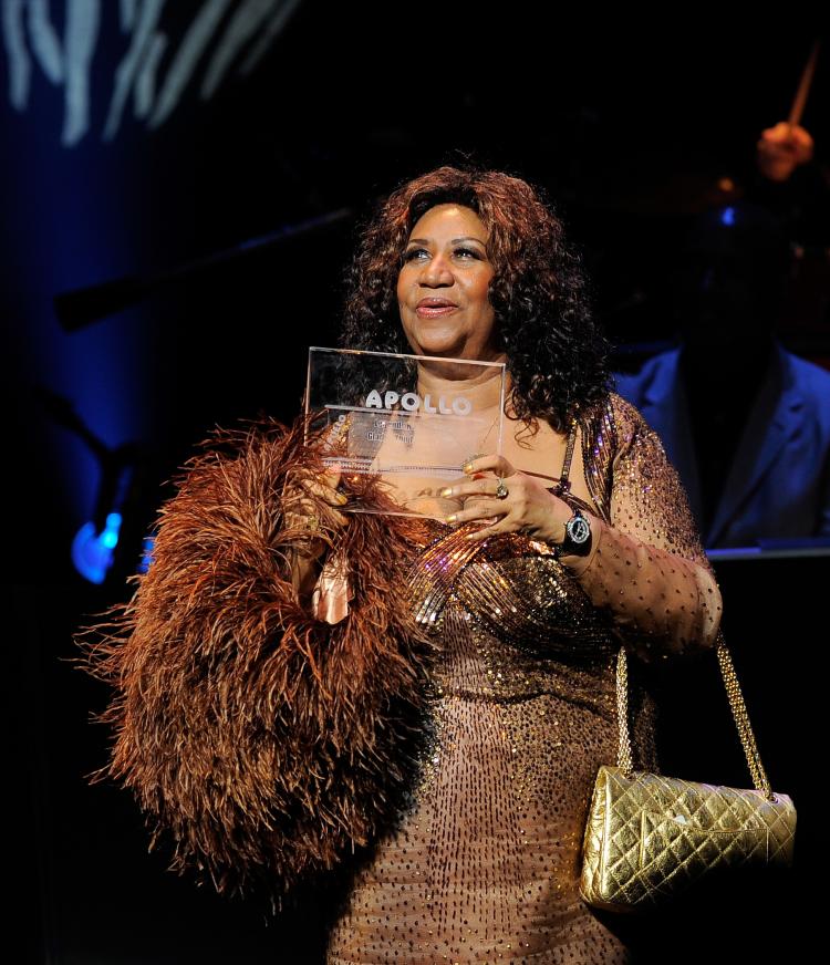 Aretha Franklin is inducted into the Apollo Legends Hall of Fame on June 14 in New York City. (Jemal Countess/Getty Images)