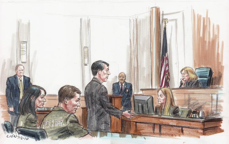 Spy Swap: Russian spy suspects Patricia Mills and Michael Zottoli in court before Magistrate Judge Theresa Buchanan on July 2, in Alexandria, VA. Russia and the US are set to swap spies after ten Russians accused of spying pleaded guilty to conspiracy charges. (Art Lien/Getty Images)
