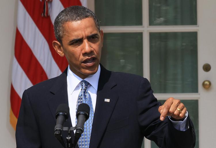 President Barack Obama speaks in the Rose Garden about the BP oil spill situation in the Gulf of Mexico, on July 16, in Washington, DC. President Obama said the new cap installed should be able to continue to stop the oil from leaking into the Gulf.  (Mark Wilson/Getty Images)