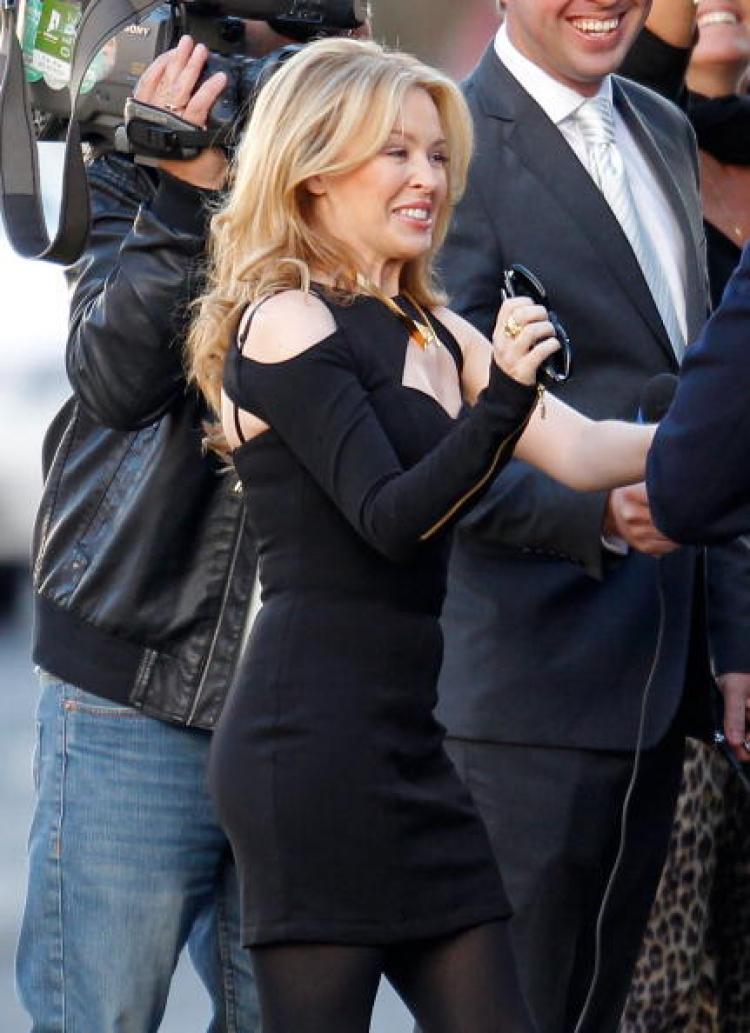 Kylie Minogue arrives at the Channel 9 Studios on July 21, 2010 in Melbourne, Australia. (Scott Barbour/Getty Images)