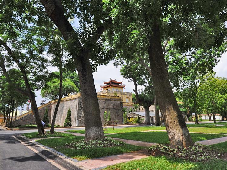 UNESCO SITE: A picture shows a newly restored pavilion inside the former imperial citadel of Thang Long in Hanoi on August 3, 2010. Construction has damaged part of the wall protecting the Thang Long Royal Citadel. (Hoang Dinh Nam/AFP/Getty Images)