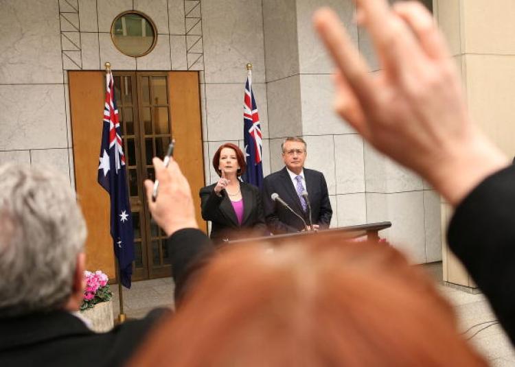 It was expected that Prime Minister Julia Gillard and Treasurer Wayne Swan would deliver a tough budget, the first budget for the Gillard Government, but there are tougher challenges for the government ahead.  (Stefan Postles/Getty Images)