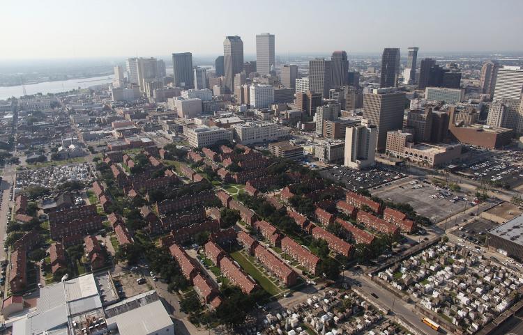 Downtown is seen in an aerial view on Aug. 24 in New Orleans, La. President Barack Obama is set to visit the city on Aug. 29 to mark the fifth anniversary of Hurricane Katrina. (Mario Tama/Getty Images)