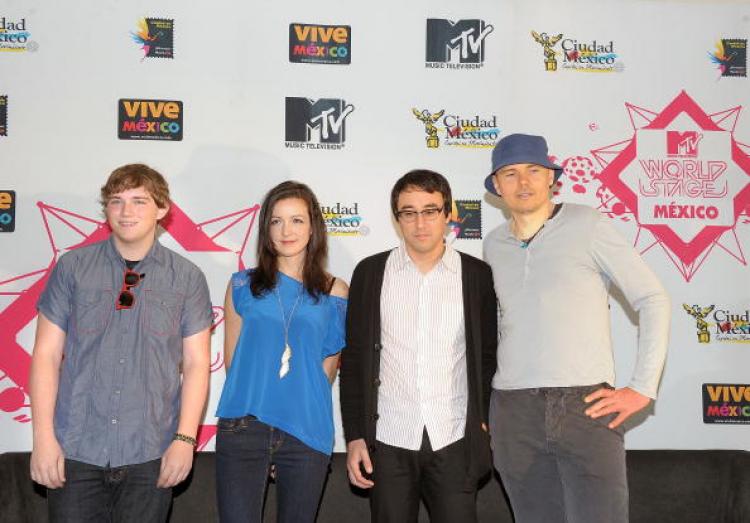 The Smashing Pumpkins line-up coming to NZ, Mike Byrne, Nicole Fiorentino, Jeff Schroeder and Billy Corgan (Photo by Michael Loccisano/Getty Images)