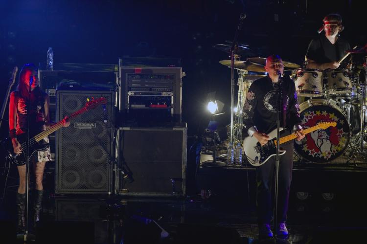 Smashing Pumpkins perform during the recording of the 'World Stage of MTV' television show, at Auditorio Nacional in Mexico City on Aug. 26. (Alfredo Estrella/AFP/Getty Images)