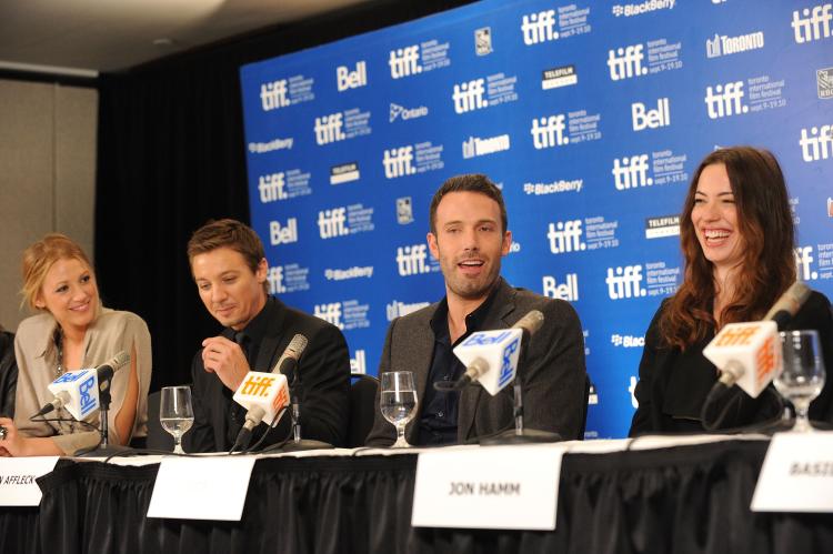 Actress Blake Lively, actor Jeremy Renner, actor Ben Affleck, actress Rebecca Hall speak at 'The Town' press conference during the 2010 Toronto International Film Festival on Sept. 10. (Jason Merritt/Getty Images)