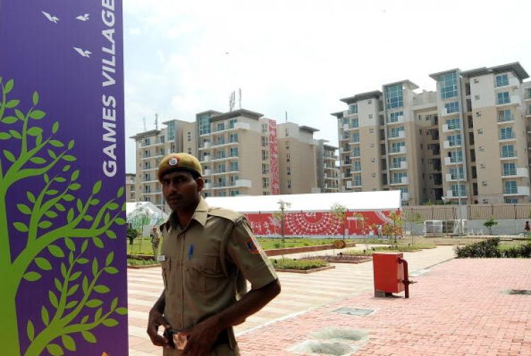 Commonwealth Games village in New Delhi, India during the soft launch of the athletes' residential complex on Sept. 16. (Prakash Singh/AFP/Getty Images)