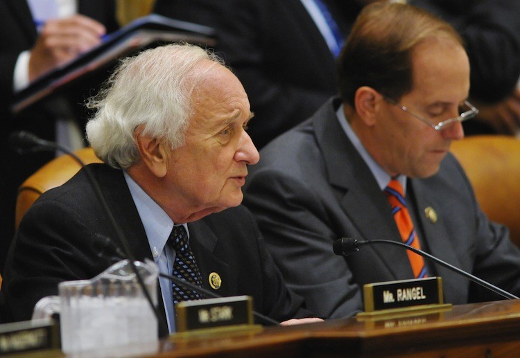 Chairman of the House Ways and Means Committee Congressman Sander M. Levin (L) speaks during a committee markup hearing on the Currency Reform for Fair Trade Act, on Sept. 24, 2010 on Capitol Hill in Washington.  (Mandel Ngan/Getty Images)
