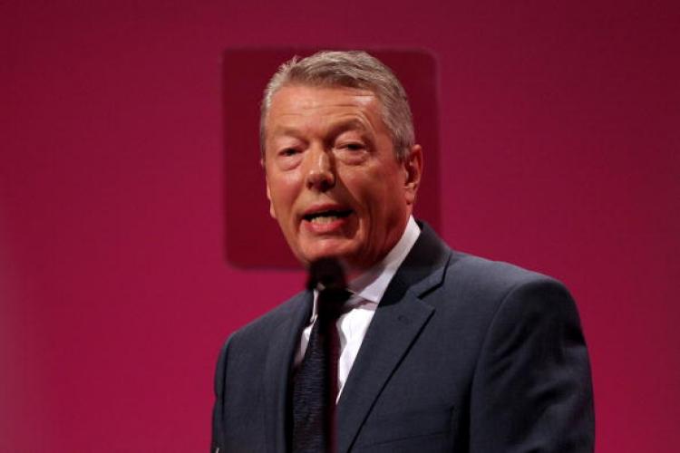Shadow Cabinet Home Secretary Alan Johnson addresses delegates on the third day of the Labour party conference at Manchester Central on September 28, in Manchester, England.  (Oli Scarff/Getty Images )