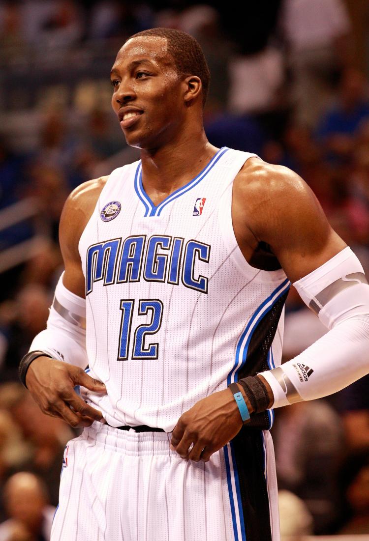 Dwight Howard led the Orlando Magic with 23 points and 10 rebounds in their season opening rout of the Washington Wizards on Thursday. (Sam Greenwood/Getty Images )