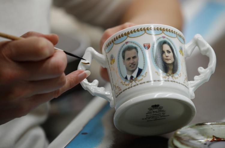 UK Gears Up For A Royal Wedding After Engagement Announcement-Workers at Aynsley China start producing commemorative plates, cups and mugs to mark the engagement between Britain's Prince William and Kate Middleton on Nov. 17, in Stoke On Trent, United Kingdom. (Christopher Furlong/Getty Images)