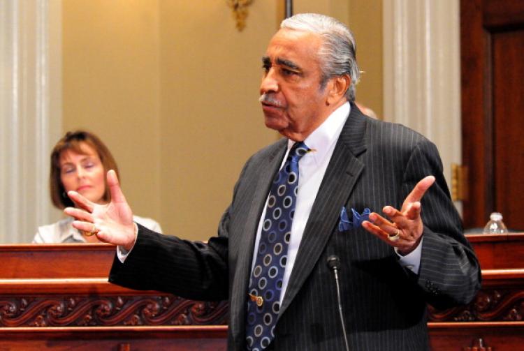 US Rep. Charles Rangel, (R) D-NY, addresses the House Ethics Committee Nov. 18, 2010 on Capitol Hill in Washington, DC. (Karen Bleier/AFP/Getty Images)