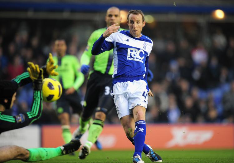 Lee Bowyer of Birmingham City scores during the Barclays Premier League match between Birmingham City and Chelsea at St Andrews on Nov. 20 in Birmingham. (Shaun Botterill/Getty Images)