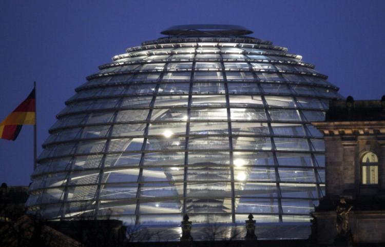 The glass dome of the Reichstag building is empty, as a terror threat closed the German parliament, to visitors, in Berlin. (Wolfgang Kumm/AFP/Getty Images)