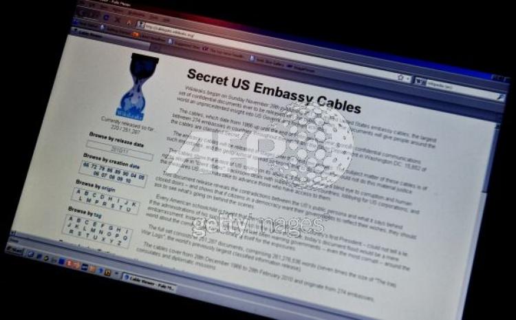 View of the WikiLeaks homepage taken in Washington on November 28. (Nicholas Kamm/AFP/Getty Images)