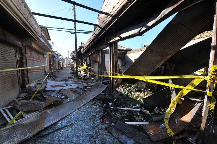 A general view shows damage caused to buildings on South Korea's Yeonpyeong Island, on Dec. 3, following a North Korean artillery and rocket attack. The International Criminal Court, based in The Hague, is investigating whether North Korea is guilty of war crimes. (Kim Jae-Hwan/Getty Images )