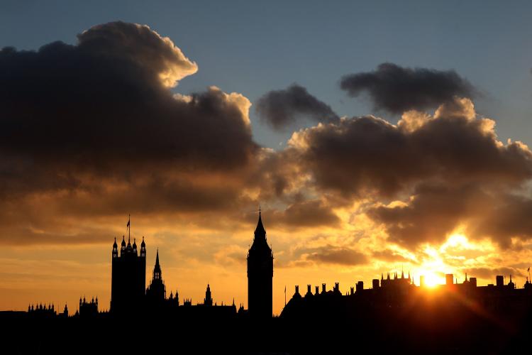 U.K.―Houses of Parliament from South Bank. (Oli Scarff/Getty Images)