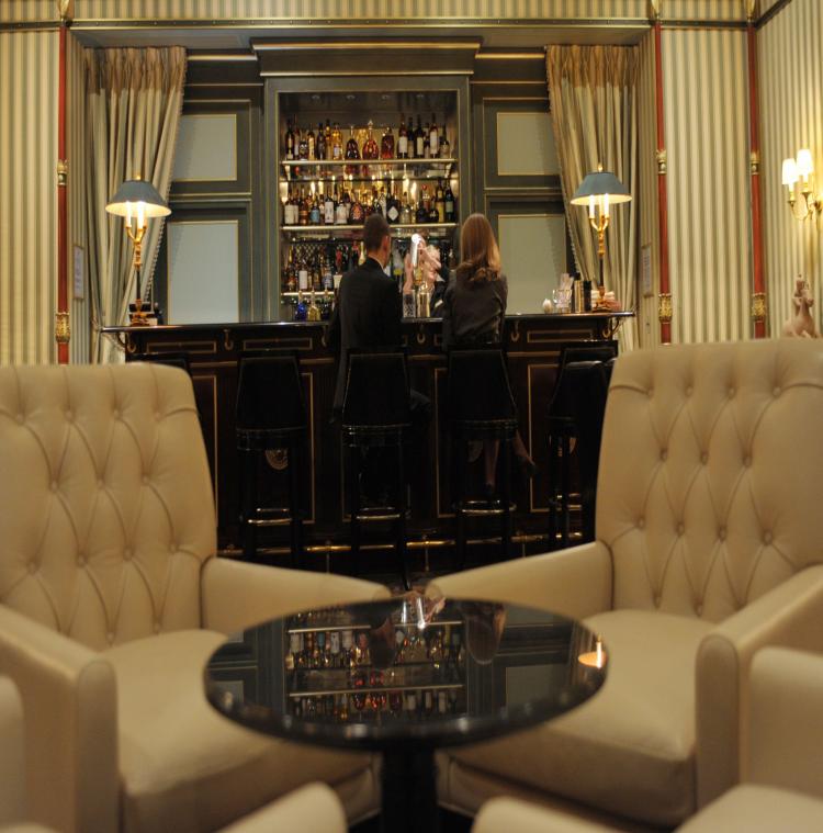 The bar at the luxury Shangri-La Hotel in Paris, which was the home of Prince Roland Bonaparte and which now belongs to a Chinese group based in Hong-Kong (Eric Piermont/AFP/Getty Images)