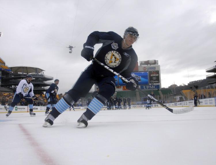 Evgeni Malkin #71 of the Pittsburgh Penguins skates during the 2011 NHL Winter Classic Practice on December 31, 2010 at Heinz Field in Pittsburgh, Pennsylvania.  (Justin K. Aller/Getty Images)