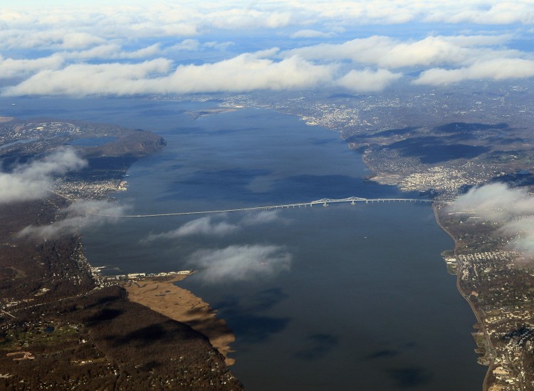 A bird's eye view of the Tappan Zee Bridge.  (Bruce Bennett/Getty Images)