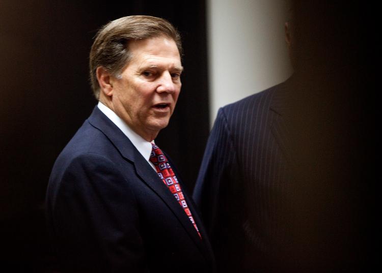 Former House Majority Leader Rep. Tom Delay (R-TX) arrives in the 250th district court of Judge Pat Priest at the Travis County Courthouse on January 10, 2011 in Austin, Texas. (Ben Sklar/Getty Images)