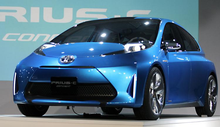 The new Toyota Prius C Concept vehicle makes its debut at the 2011 North American International Auto Show January 10, 2011 in Detroit, Michigan. (Bill Pugliano/Getty Images)
