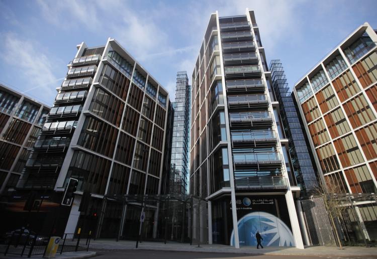 LUXURY CONDOS: A view of One Hyde Park on Jan. 19 in London, England. The world's most expensive address was unveiled at this location Thursday, with apartment prices ranging from $8 million to $220 million.  (Dan Kitwood/Getty Images)