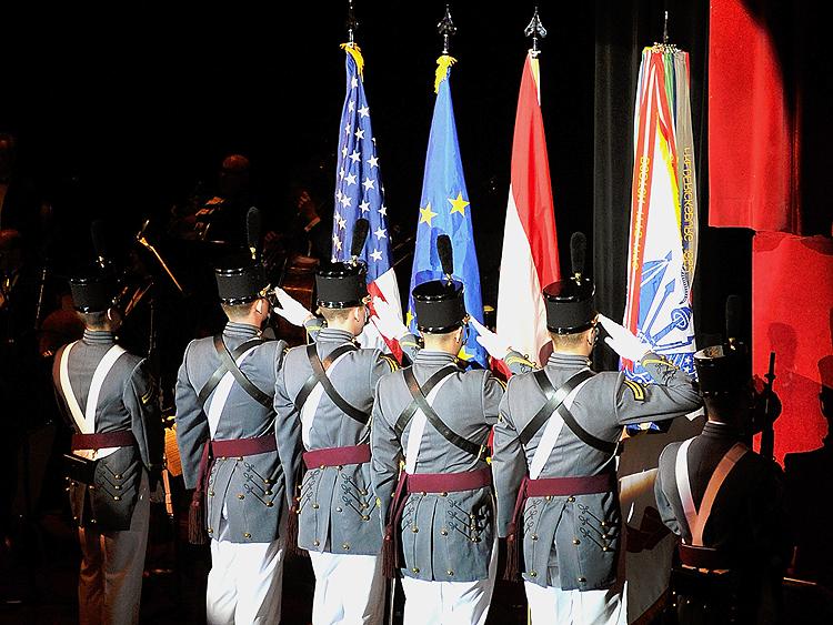 INSIDER THREATS: Color guards from U.S. military Academy of West Point at the 56th annual Viennese Opera Ball on February 4, 2011 in New York City. Students at the academy will join a study to combat insider threats. (Joe Corrigan/Getty Images)