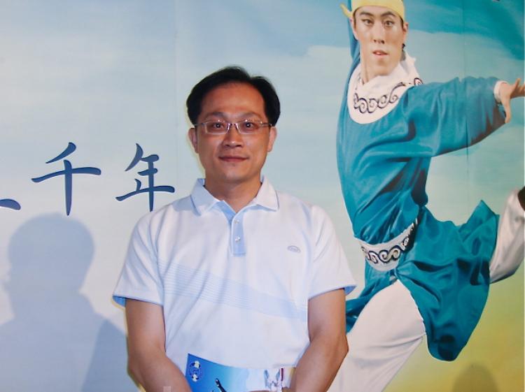 Wei Hongkun, general manager of Hua Chen International Co. Ltd., at Shen Yun in Taianan. (Sun Guoying/The Epoch Times)