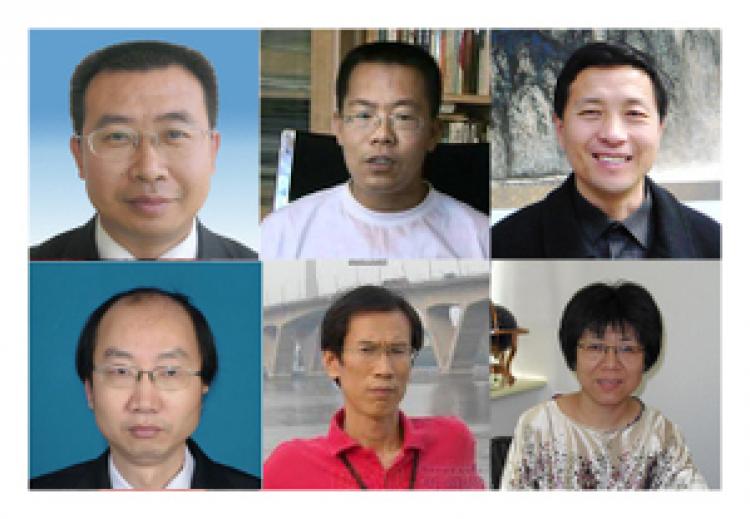 Influential human right lawyers who have become the Chinese authorities' primary targets of recent crackdowns. Upper, left to right: Jiang Tianyong, Teng Biao, Tang Jitian; lower, left to right: Jin Guanghong, Liu Shihui, Li Tiantian. (The Epoch Times archive)