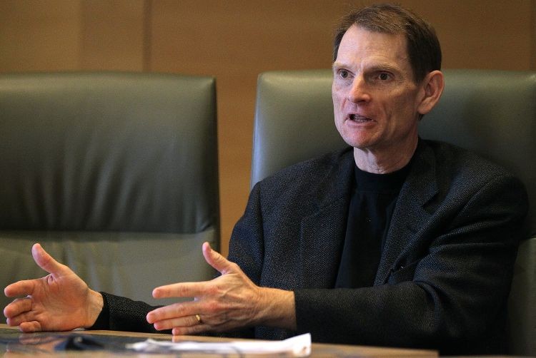 IPO BOUND: Pandora Music CEO Joe Kennedy speaks during the National Association of Recording Merchandisers Entertainment and Technology Law Conference on March 30 in San Francisco. Pandora is seeking an IPO with implied valuation of $1.9 billion. (Justin Sullivan/Getty Images)