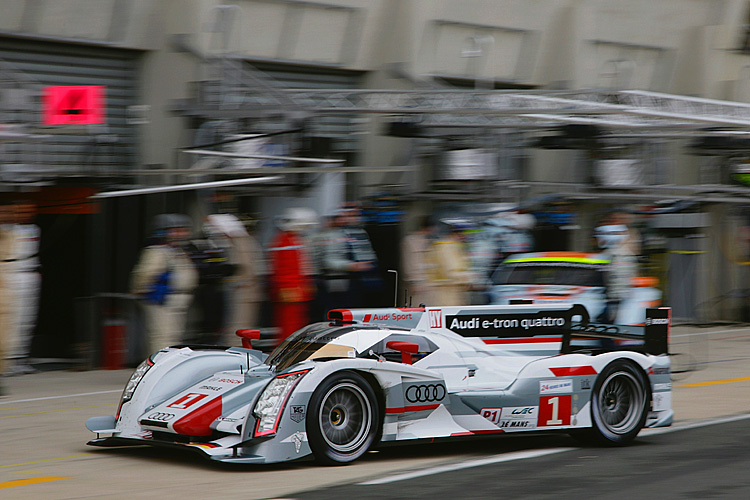 André Lotterer in the #1 Audi e-tron quattro leads the Le Mans 24 after two hours. (Audi Motorsport)