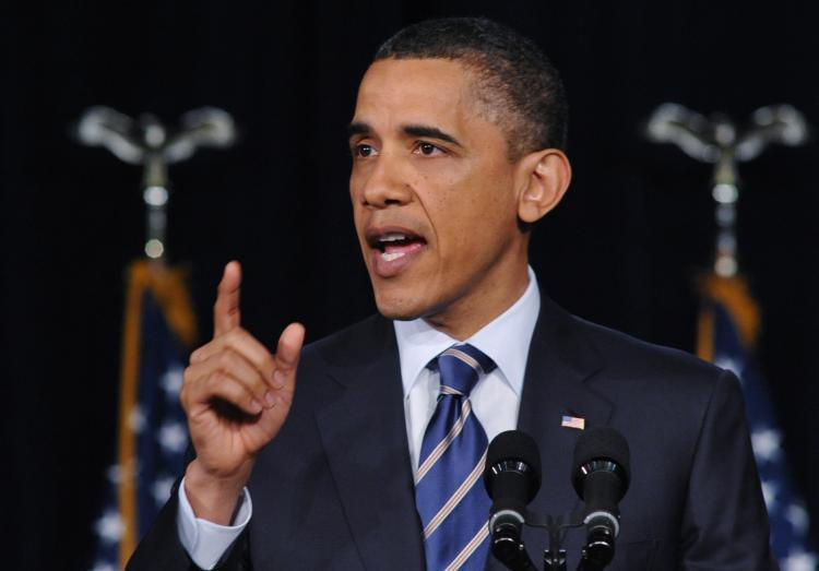 President Barack Obama speaks on fiscal policy April 13, 2011 at George Washington University's Jack Morton Auditorium in Washington.  (Mandel Ngan/AFP/Getty Images)