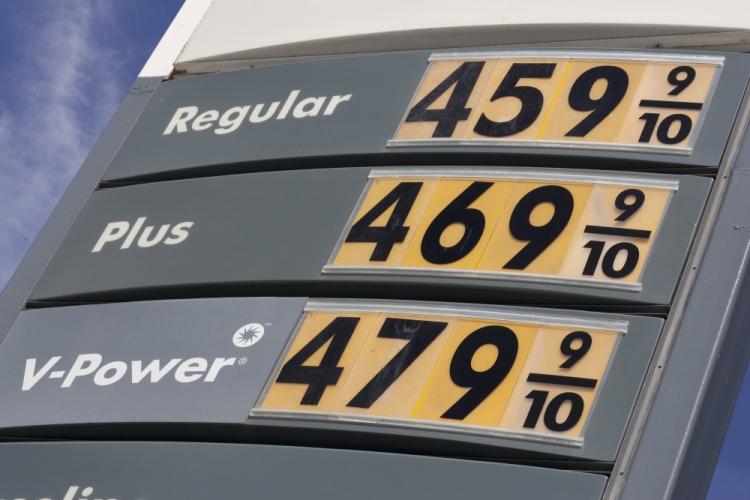 A sign showing the price for gasoline is displayed at a Shell gas station on April 27, 2011 in San Francisco, California. The average price for a gallon of regular gasoline in California increased 1.2 cents to $4.217 getting closer to the all time high of (David Paul Morris/Getty Images)