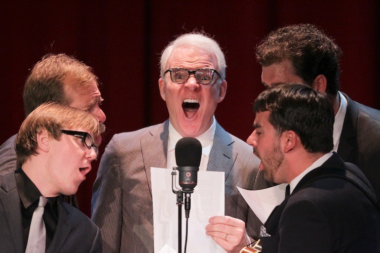 Steve Martin performs with Steep Canyon Rangers at The Largo at The Coronet on May 1, 2011 in Los Angeles, California.  (Noel Vasquez/Getty Images)