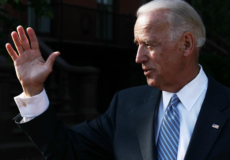 Vice President Joe Biden speaks to the media after a meeting with congressional members on May 10 at the Blair House in Washington. (Alex Wong/Getty Images)