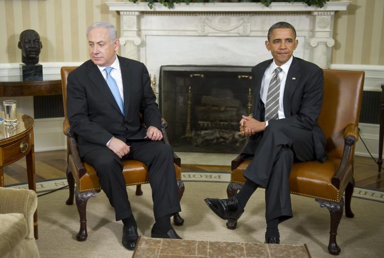 President Barack Obama (R) meets with Israeli Prime Minister Benjamin Netanyahu in the Oval Office of the White House on May 20. (Jim Watson/AFP/Getty Images)