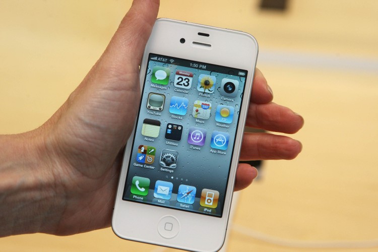 The white iPhone 4 is shown at an Apple Store last May in New York City. Lately rumors have been circling around regarding the iPhone 5's design and release date. (Daniel Barry/Getty Images)