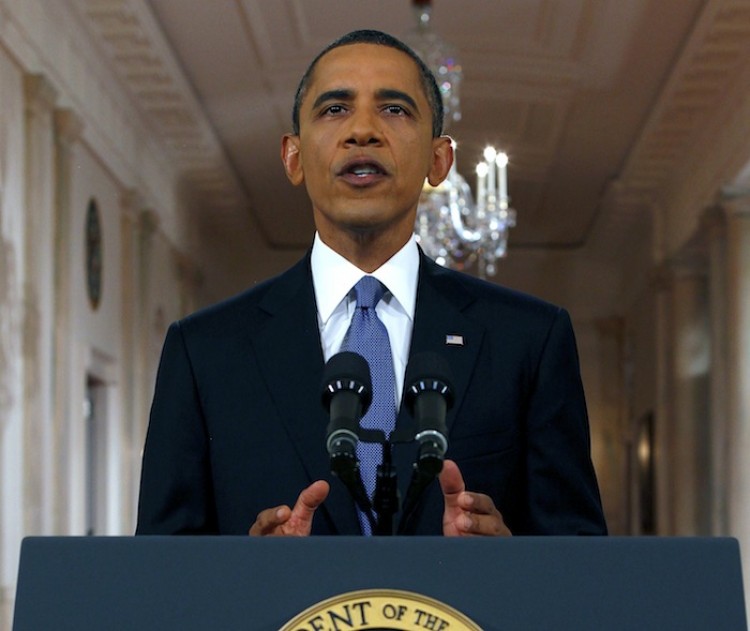 President Obama delivers a televised address in the White House in Washington, June 22 in Washington. Obama announced he will order 10,000 troops to pull out of Afghanistan this year.  (Pablo Martinez Monsivais-Pool/Getty Images)