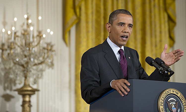 DEBT CEILING WARNINGS: President Barack Obama speaks during a press conference in the East Room of the White House, June 29, and warned that a failure to raise the U.S. debt ceiling could trigger 'significant' and 'unpredictable' damage to the fragile US economy. (SAUL LOEB/AFP/Getty Images)