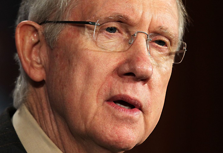 WASHINGTON - JUNE 30: Sen. Harry Reid said during a news conference June 30, 2011 that the July 4th recess will be cancelled for dealing with the debt ceiling talks. (Alex Wong/Getty Images)